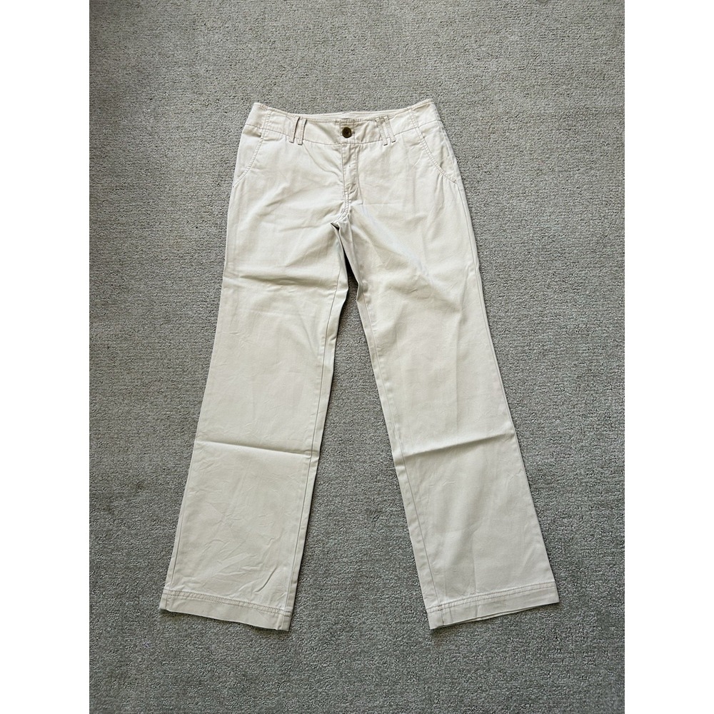 Eddie Bauer Vashon Fit White Cropped Pants Womens 4 Jeans Cottagecore Capri